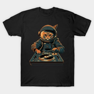 Cat DJ Tracks T-Shirt